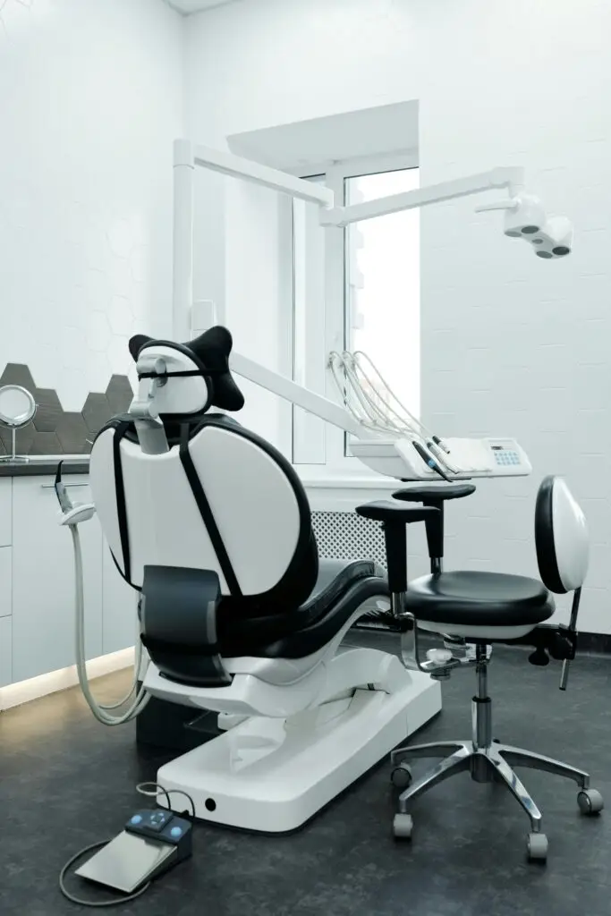 Contemporary dental office interior with high-tech equipment and stylish design